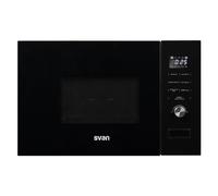 Svan Microondas 20 Litros Integrablecon Grill Cristal negro SMWI2800DGN. 800W, Grill 1000W, 8 Programas, Modo Descongelación, Revestimiento Interior, Fácil Limpieza, Temporizador 95min.