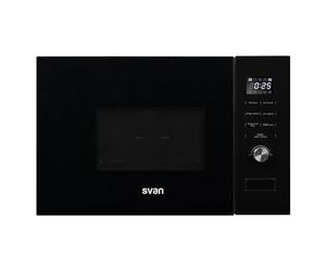 Svan Microondas 20 Litros Integrablecon Grill Cristal negro SMWI2800DGN. 800W, Grill 1000W, 8 Programas, Modo Descongelación, Revestimiento Interior, Fácil Limpieza, Temporizador 95min.