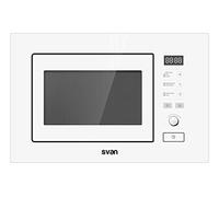 Svan Microonde 20 litri Integrabile con Grill Vetro Bianco SVMW821EIB. 800 W, griglia 1000 W, 8 programmi, modalità scongelamento, rivestimento interno, facile pulizia, timer 95 min.