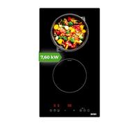 Svan Placa de Inducción Cristal negro SI2301. Potencia máx. 3500 W, 2 Zonas de Cocción, 9 Niveles de Cocción, Control Táctil, Función Turbo, Bloqueo y Autodesconexión de Seguridad