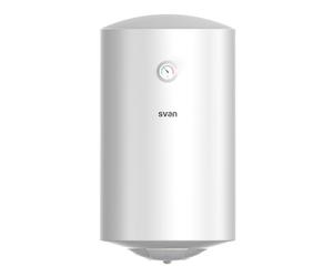 Svan ST8002 - Scaldabagno elettrico da 80 litri, 1500 W, kit di montaggio incluso, resistenza in acciaio smaltato, termostato manuale, temperatura massima 75 °C, bianco, efficienza energetica