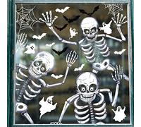Svanco Adesivi di Halloween Halloween Decorazioni per Finestra Adesivo Murale DIY Adesivi Murali Rimovibili Elettrostatici su Due Lati Adesivi Teschio di Halloween (Scheletri)