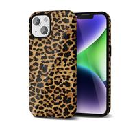 Svanove Custodia Con Motivo di Ghepardo per l'iPhone 14 Plus/iPhone 15 Plus, Design di Motivo Animale di Lusso, Retro e Cool, Motivo Stylish Y2K, Copertura in Plastica Resistente, Autunno Marrone