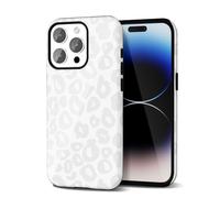 Svanove Custodia Con Motivo di Ghepardo per l'iPhone 14 Pro, Design di Motivo Animale di Lusso, Retro e Cool, Motivo Stylish Y2K, Copertura in Plastica Resistente, Bianco