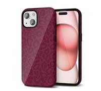 Svanove Custodia Con Motivo di Ghepardo per l'iPhone 15, Design di Motivo Animale di Lusso, Retro e Cool, Motivo Stylish Y2K, Copertura in Plastica Resistente, Vino Borgog
