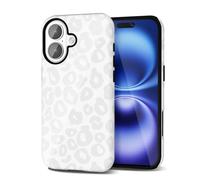Svanove Custodia Con Motivo di Ghepardo per l'iPhone 16, Design di Motivo Animale di Lusso, Retro e Cool, Motivo Stylish Y2K, Copertura in Plastica Resistente, Bianco