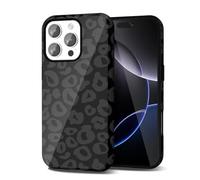 Svanove Custodia Con Motivo di Ghepardo per l'iPhone 16 Pro Max, Design di Motivo Animale di Lusso, Retro e Cool, Motivo Stylish Y2K, Copertura in Plastica Resistente, Nero