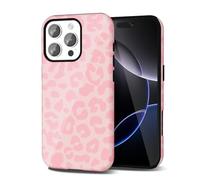 Svanove Custodia Con Motivo di Ghepardo per l'iPhone 16 Pro Max, Design di Motivo Animale di Lusso, Retro e Cool, Motivo Stylish Y2K, Copertura in Plastica Resistente, Rosa