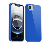 Svanove Custodia in silicone per iPhone 16e, lucida morbida gomma gel gelatina carina protettiva semplice custodia per telefono per donne ragazze, sottile flessibile antiurto TPU, blu reale