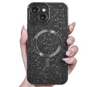 Svanove Custodia Magnetica per iPhone 15 Glitterata compatibile con Magsafe, Con Protezione dell Obiettivo Fotocamera, Custodia PC Glitter Morbida in TPU, per Womem Girl, Nero