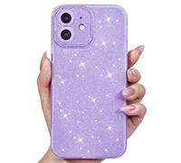 Svanove Custodia per iPhone 12 con glitter, scintillante e carina per ragazze, custodia per telefono per donne e ragazze, glitterata sottile e sottile in morbida gomma di silicone gel di plastica