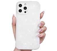 Svanove Custodia per iPhone 12 Pro con glitter, scintillante e carina da ragazza, per donne e ragazze, custodia per telefono in gel di silicone morbido e sottile, colore bianco