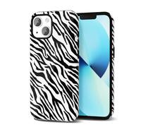 Svanove Custodia per iPhone 13 Mini/12 Mini con stampa zebrata, custodia carina zebrata da donna, design di lusso alla moda retrò con stampa animale, motivo estetico custodia in plastica rigida, nera
