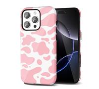 Svanove Custodia per iPhone 16 Pro Max, Design Animale Mucca, Rosa, Silicone e Policarbonato, Compatibile con Ricarica Wireless, Protezione Resistente, Slim Fit, Universale