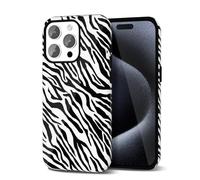 Svanove Custodia per telefono con stampa zebrata per iPhone 15 Pro, custodia per donne e ragazze, custodia zebrata per donne e ragazze, design alla moda retrò alla moda con stampa animale, motivo