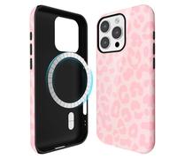 Svanove Custodia rigida per iPhone 16 Pro Max con stampa di ghepardo, compatibile con Magsafe Magnetic Leopard custodia rigida per donne, rosa