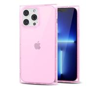 Svanove Custodie per iPhone 13 Pro Max Trasparente Quadrato, Quadrato Rettangolo Custodia per Telefono Protezione per Fotocamera, Sottile Silicone Antiurto Guscio Morbido, Rosa Trasparente