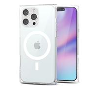 Svanove Custodie per iPhone 16 Pro Compatibile Magsafe, Trasparente Quadrato Rettangolo Custodia per Telefono Protezione per Fotocamera, Magnetico Antiurto Guscio Morbido, Trasparente
