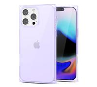 Svanove Custodie per iPhone 16 Pro Max Trasparente Quadrato, Trasparente Quadrato Rettangolo Custodia per Telefono Protezione per Fotocamera, Sottile Silicone Antiurto Guscio Morbido, Lilla