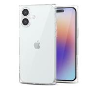 Svanove Custodie per iPhone 16 Trasparente Quadrato, Quadrato Rettangolo Custodia per Telefono Protezione per Fotocamera, Sottile Silicone Antiurto Guscio Morbido, Trasparente