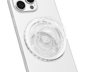 Svanove Impugnatura magnetica per telefono compatibile con Magsafe, Mag Safe Traslucido Trasparente Cavalletto pieghevole per iPhone, Samsung Pixel, carino supporto rimovibile in silicone trasparente