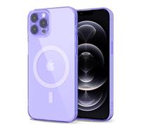 Svanove per iPhone 12 Pro Cover Compatibile con MagSafe, Trasparente Magnetica Protezione della fotocamera Custodia, Sottile Silicone Antiurto Anti-Graffio Custodia Case, Viola Lavanda