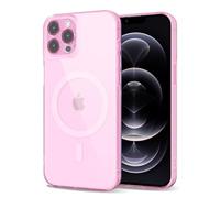 Svanove per iPhone 12 Pro Cover Compatibile con MagSafe, Trasparente Magnetica Protezione della fotocamera Custodia, Sottile Silicone Antiurto Anti-Graffio Custodia Case, Rosa Chiaro