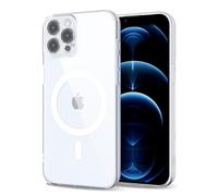 Svanove per iPhone 12 Pro Max Cover Compatibile con MagSafe, Trasparente Magnetica Protezione della fotocamera Custodia, Sottile Silicone Antiurto Anti-Graffio Custodia Case, Trasparente