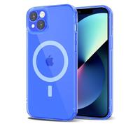 Svanove per iPhone 13 Cover Compatibile con MagSafe, Trasparente Magnetica Protezione della fotocamera Custodia, Sottile Silicone Antiurto Anti-Graffio Custodia Case, Bleu Fluo