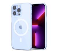 Svanove per iPhone 13 Pro Cover Compatibile con MagSafe, Trasparente Magnetica Protezione della fotocamera Custodia, Sottile Silicone Antiurto Anti-Graffio Custodia Case, Blu Pallido