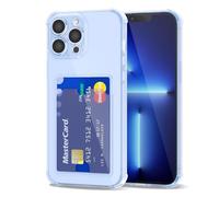 Svanove per iPhone 13 Pro Max Custodia con Slot, Trasparente con Porta Carte Fotocamera Case Protettiva, Sottile Protezione Silicone Portafoglio Cover Antiurto Slim Custodia, Blu Chiaro