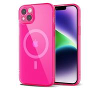 Svanove per iPhone 14 Cover Compatibile con MagSafe, Trasparente Magnetica Protezione della fotocamera Custodia, Sottile Silicone Antiurto Anti-Graffio Custodia Case, Rose Vif