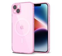 Svanove per iPhone 14 Plus Cover Compatibile con MagSafe, Trasparente Magnetica Protezione della fotocamera Custodia, Sottile Silicone Antiurto Anti-Graffio Custodia Case, Rosa Chiaro