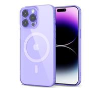 Svanove per iPhone 14 Pro Max Cover Compatibile con MagSafe, Trasparente Magnetica Protezione della fotocamera Custodia, Sottile Silicone Antiurto Anti-Graffio Custodia Case, Viola Lavanda
