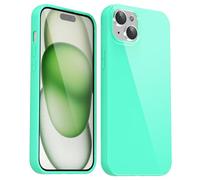 Svanove per iPhone 15 Custodia in Silicone, Guscio Sottile Tinta Unita Liscio Gomma Gel di Originale, Morbido TPU Guscio Ultrasottile Antiurto Custodia Protettiva, Verde Menta
