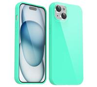 Svanove per iPhone 15 Plus Custodia in Silicone, Guscio Sottile Tinta Unita Liscio Gomma Gel di Originale, Morbido TPU Guscio Ultrasottile Antiurto Custodia Protettiva, Verde Menta