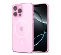 Svanove per iPhone 16 Pro Cover Compatibile con MagSafe, Trasparente Magnetica Protezione della fotocamera Custodia, Sottile Silicone Antiurto Anti-Graffio Custodia Case, Rosa Chiaro