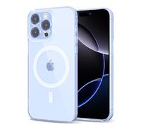 Svanove per iPhone 16 Pro Max Cover Compatibile con MagSafe, Trasparente Magnetica Protezione della fotocamera Custodia, Sottile Silicone Antiurto Anti-Graffio Custodia Case, Blu Pallido