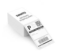 SVANTTO Etichette termiche 10,2 x 15,2 cm, etichette adesive resistenti e perforate, etichette per stampante termica per indirizzi postali (500 pezzi/pila)