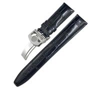 Svapo Cinturino classico in pelle con texture alligatore 20mm 21mm 22mm adatto per cinturino IWC Pilot Series IW500107 IW371604 IW500710 PORTUGIESER(Black Round,Silver Buckle-22mm)