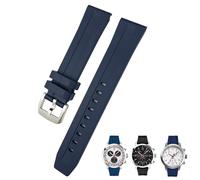 Svapo Cinturino in gomma morbida e silicone, 19 mm 20 mm, per Tissot T114417 T114, chiusura a farfalla, cinturini sportivi impermeabili (blu argento buckle,20 mm)