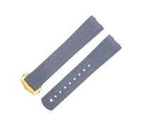 Svapo FKM Estremità curva in gomma fluorosa per cinturini Omega Seamaster 300 per immersione con fibbia pieghevole in acciaio da 20 mm(Gray)