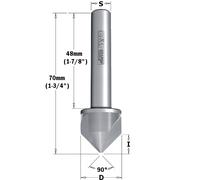 Svasatore CMT ad attacco cilindrico, foro cieco svasato 90° Cod:521.002.11