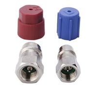 Svasatura Maschio SAE Da 1/4 Di Pollice,Raccordo Rapido Della Valvola A/C 90°, Lato Alto E Basso R-12 A R-134A Retro- Kit Di Conversione Da R12 A R134a | Conversione Connettore Alto Basso Regolabi