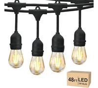 Svater Catena Luminosa Esterno, S14 15 Metri Catena Luci Esterno Giardino con 15 2W Bicchiere Lampadine, Commerciale Impermeabile IP65 Catena Luminosa LED per Gazebo Terrazza Festa, 2700K