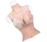 SVBEEFAR Silicone Breastplate Half Body Silicone Breast C-H Cup For Crossdressers Drag Queen Transgender