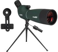 SVBONY SV28 Plus - Cannocchiale con treppiede, 25-75 x 70 mm, con adattatore per telefono, impermeabile IP65, resistente all'appannamento, a lungo raggio, per tiro al bersaglio, uccelli, caccia