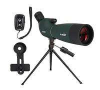 Svbony SV28PLUS Cannocchiale con Treppiedi Smartphone Adapter, 25-75x70mm con Controller Wireless, BAK4 A5 Vino Rosso FMC Digiscoping, Telescopi Spotting Scope per Adulti tiro a segno Tiro con l'arco