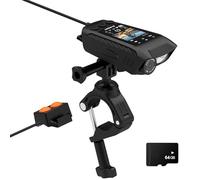 SVBONY SVGo C1 Telecamere per Ciclismo, Telecamere per Bici 4K 30FPS 20MP, GPS Integrato, Stabilizzazione EIS, Batteria da 2500 mAh, Luce LED per Ciclismo e motociclette (with 64G card)