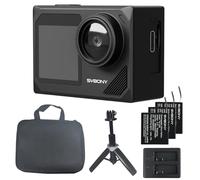 SVBONY SVGo2 - Fotocamera subacquea 4K, con microfono esterno, ghiaccio, impermeabile fino a 30 m, touch screen, doppio schermo, 3 batterie da 1350 mAh, grandangolo di 140°, Wi-Fi, set di accessori da